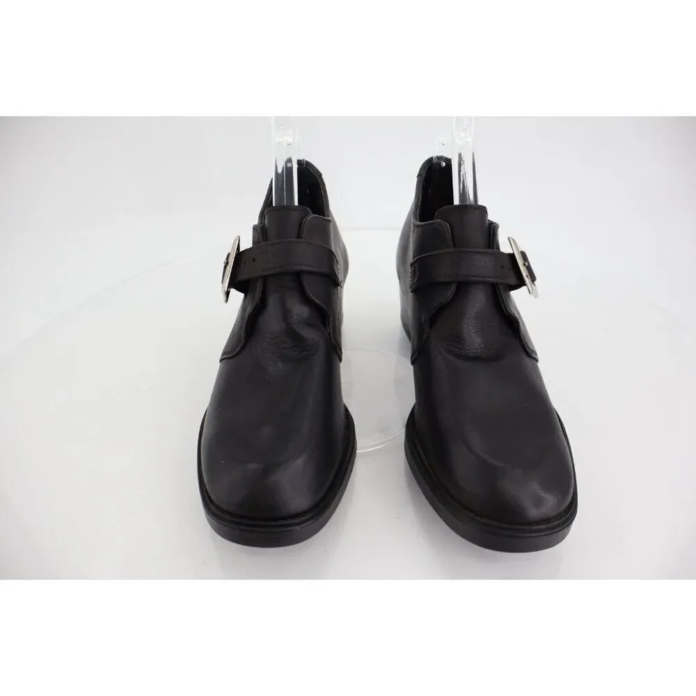 Naot Ankle Booties Women's 6 37 Black Leather Monk Strap Shoes Heels Comfort